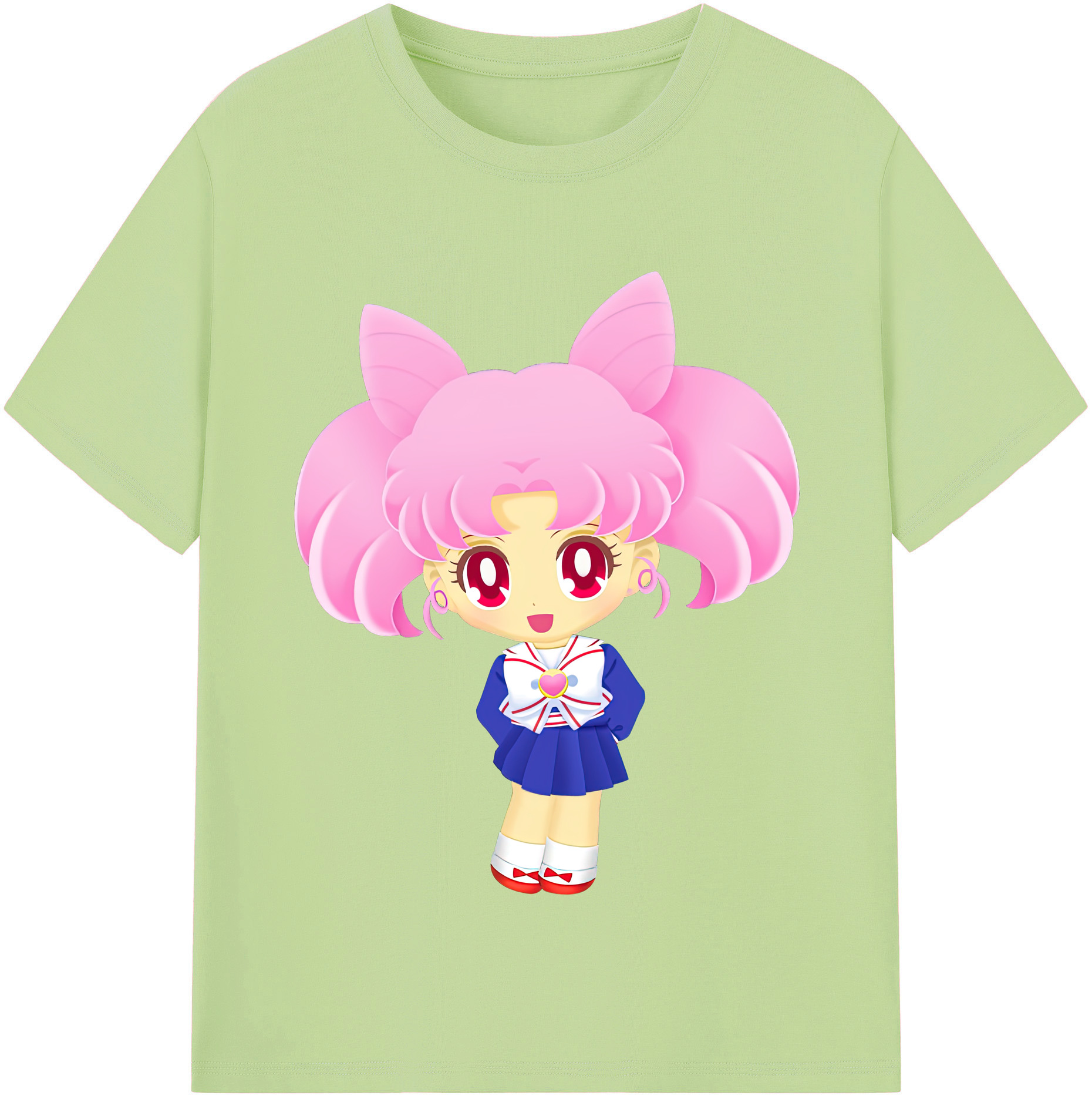 （画像用） 美少女戦士セーラームーン ちびうさ Sailor Moon Chibiusa Tsukino Usagi Small Lady Serenity 綿100％半袖Tシャツ（フロントプリント）